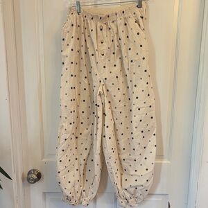 Polka Dot Cream Pajama Bottoms